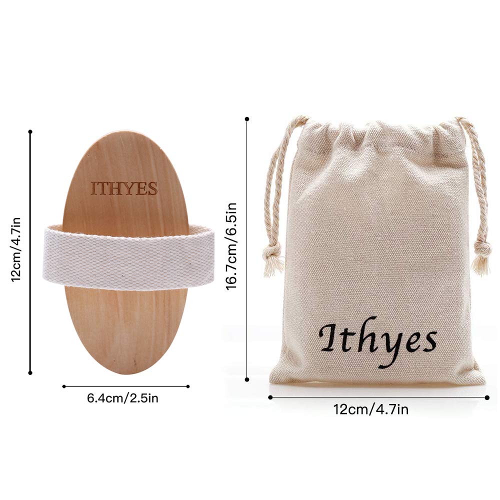 Ithyes Dry Brushing Body Brush Exfoliating Brush Natural Bristle Bath Brush For Remove Dead Skin Toxins Cellulite,Treatment,Impr