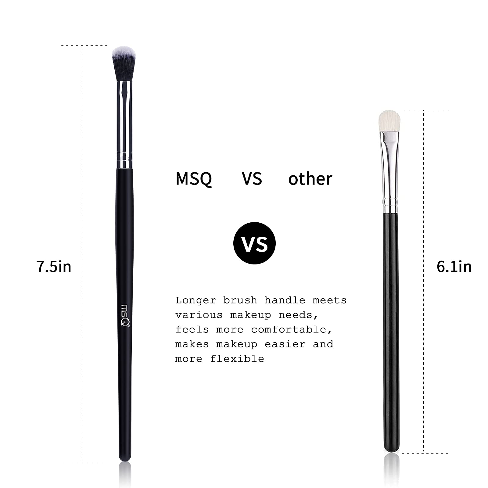 Msq Eye Makeup Brushes Eyeshadow Makeup Brushes Set With Soft Synthetic Hairs & Real Wood Handle For Eyeshadow, Eyebrow, Eyeline