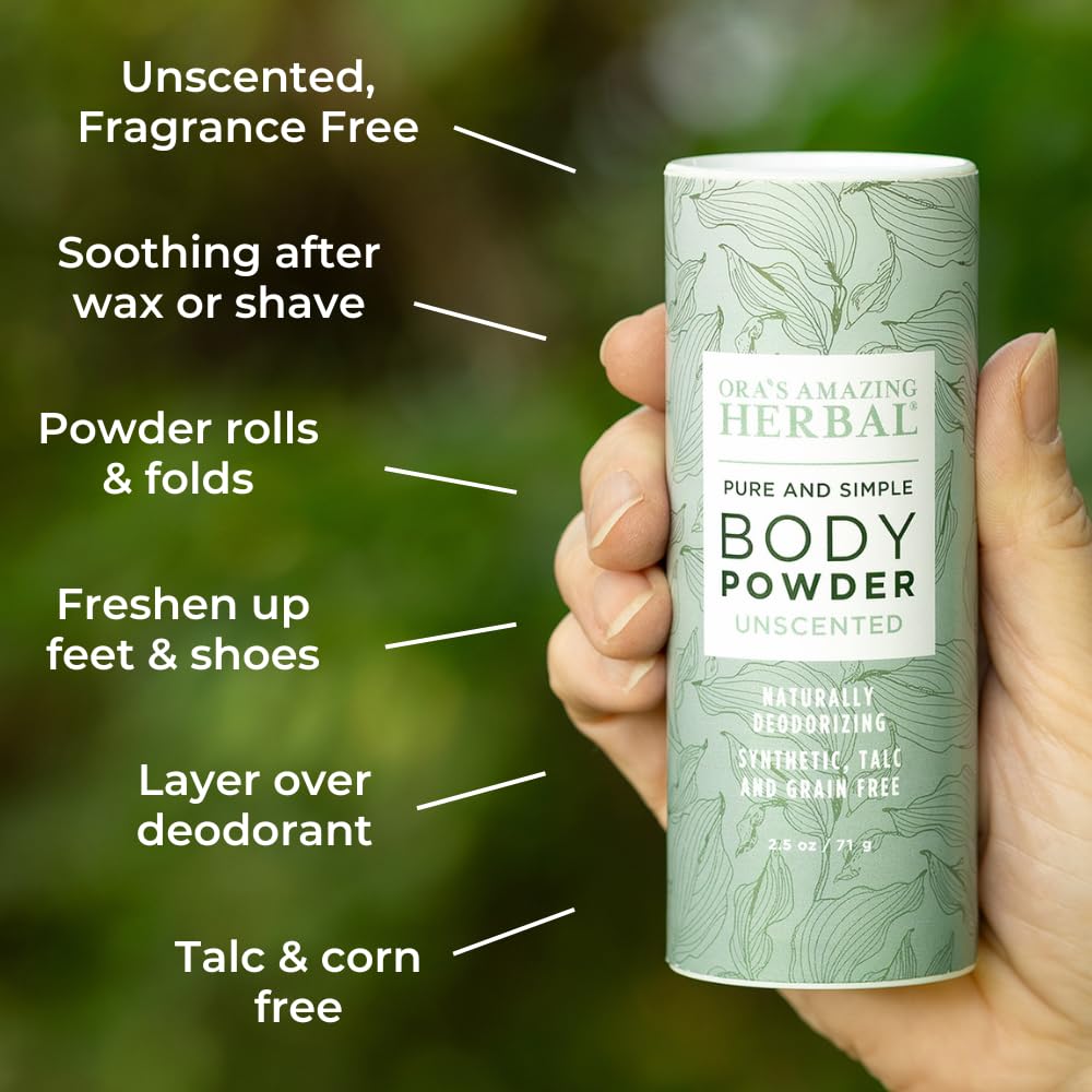 Fragrance Free Body Powder, Scent Free Powder, Unscented Talc Free Talcum Powder, After Waxing, Sugaring, Foot Powder, Unscented