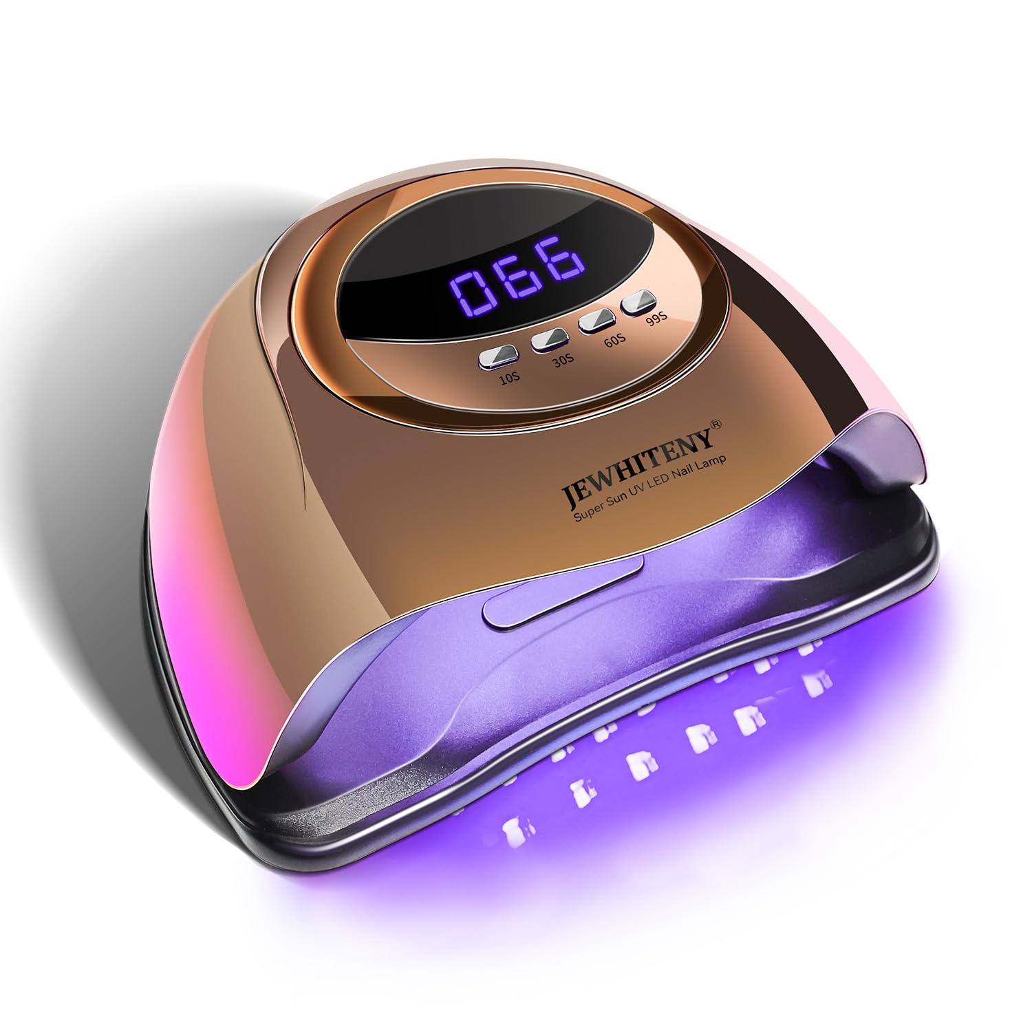 JEWHITENY Golden U V LED Light for Gel Nails:Nail Lamp with 4 Timers & Automatic Sensor Fast Curing Light for Gel Nail Polish Pr