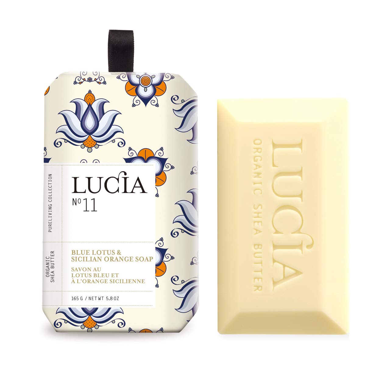 Lucia Soap, Blue Lotus and Sicilian Orange, 0.18 Ounce