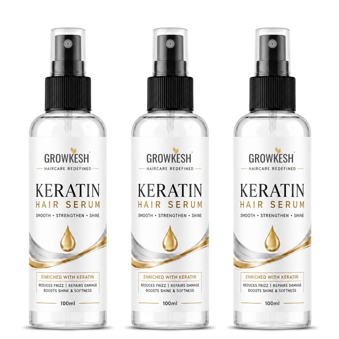 Keratin Hair Serum For Men & Women | LeaveIn Hair Care | Lightweight Hair Styling Formula | Smooth, Soft & Manageable Hair  10
