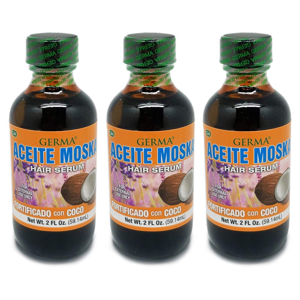 Germa Moska and Coconut Oil. Hair Serum, Conditioner and Skin/Hand Moisturizer. For External Use. 2 Fl.Oz. Pack of 3