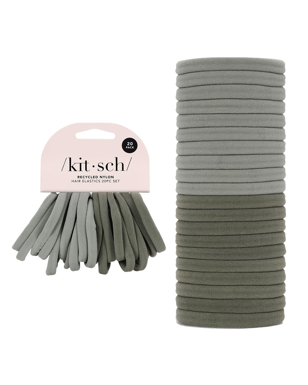 Kitsch Elastic Hair Ties for Women - Thick Hair Ties No Damage, Rubber Bands for Hair, Hair Bands for Women's Hair & Ponytail Ho