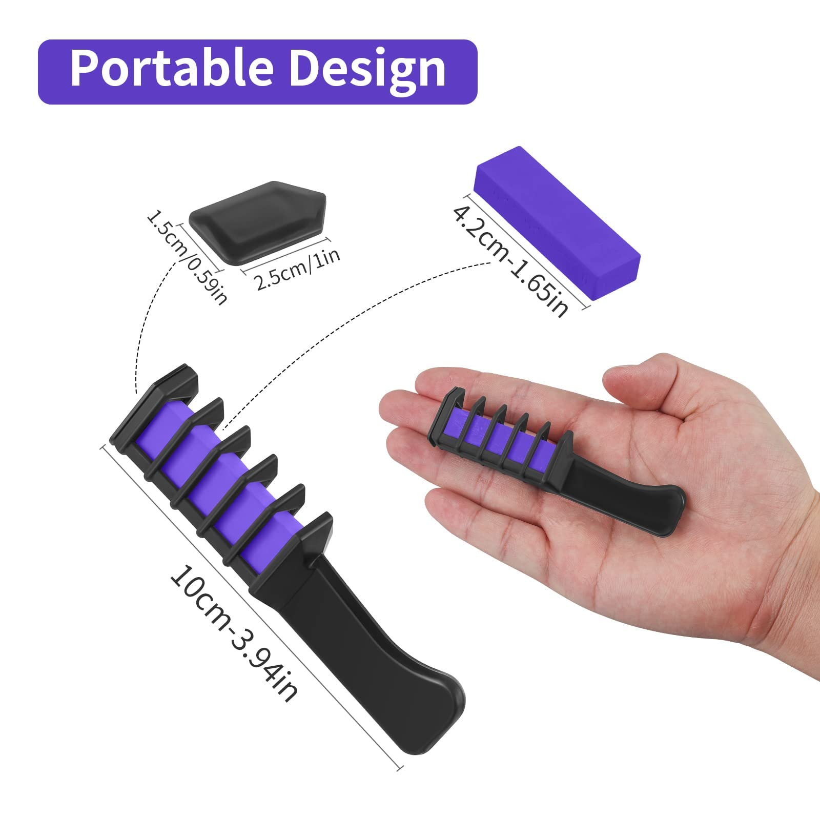 Msdada Purple Hair Chalk For Girls - 10 Pcs New Hair Chalk Comb Temporary Bright Washable Hair Color Dye For Girls Kids - Christ