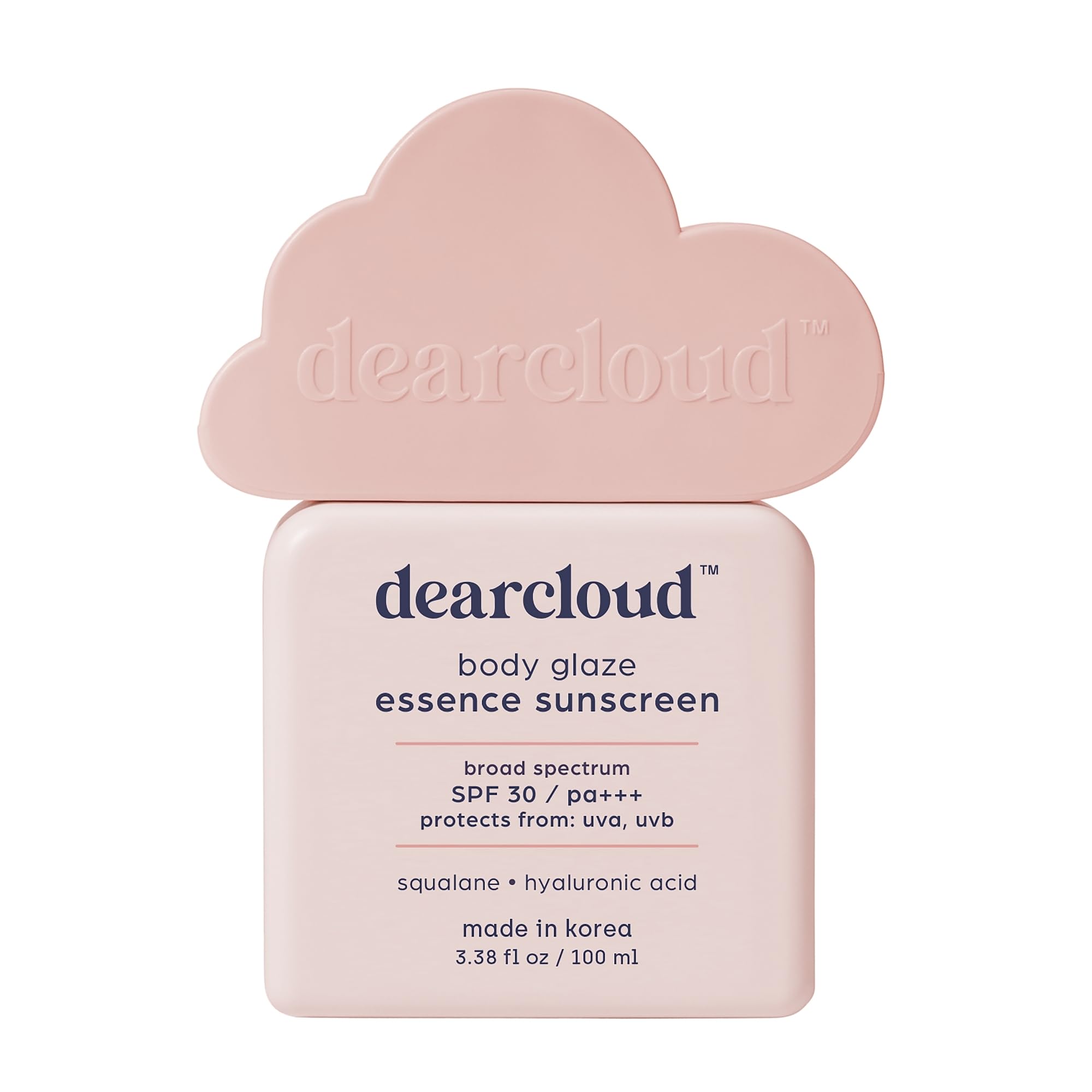 dearcloud Body Glaze Sunscreen SPF 30  Squalane Body Sunscreen (3.38 oz)