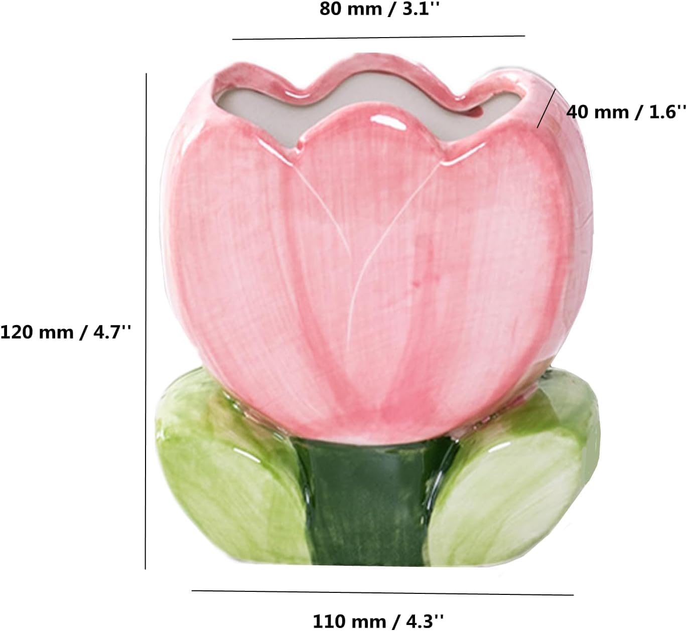 ZHU YU CHUN 1 PC Ceramic Tulip Make up Brush Holder Flower Toothbrush Holder Cosmetic Storage Box Pen and Pencil Holder Desktop