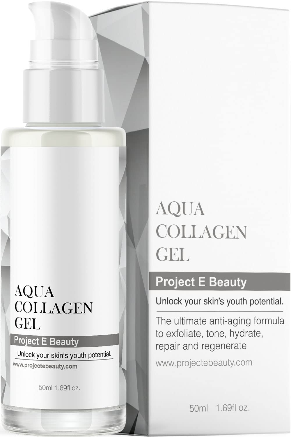 Project E Beauty Aqua Collagen Gel 24-Hour Hydration | Anti-Aging Brightening Treatment | Hydrating & Moisturizing Facial Skinca