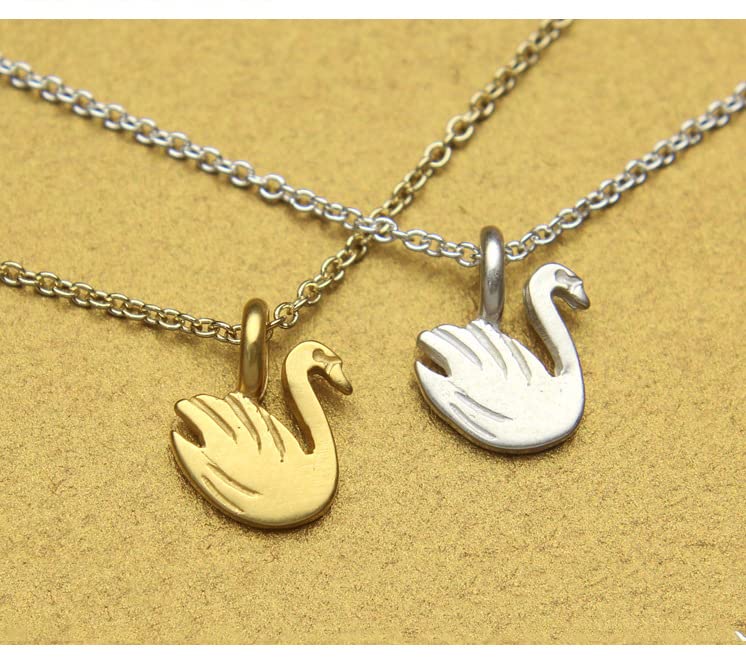 LANG XUAN Friendship Swan Compass Necklace Message Card Elephant Pendant Good Luck Elephant Pendant Chain Necklace with Gift Car