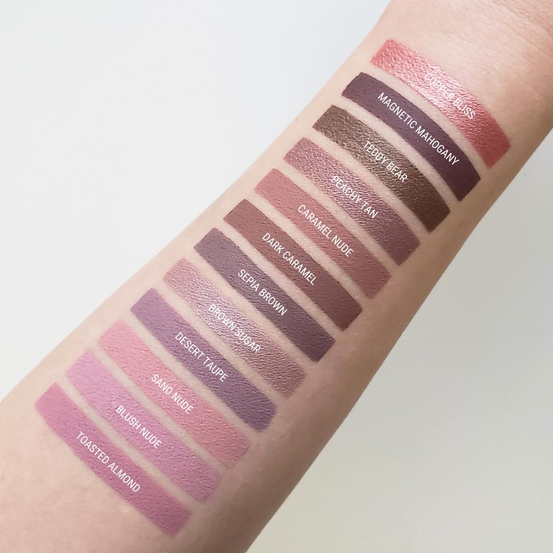 Aromi Tan Metallic Liquid Lipstick | Sepia Bronze Lip Color With Shimmery Finish, Vegan, Cruelty-Free, Long-Lasting, Smudge-Proo