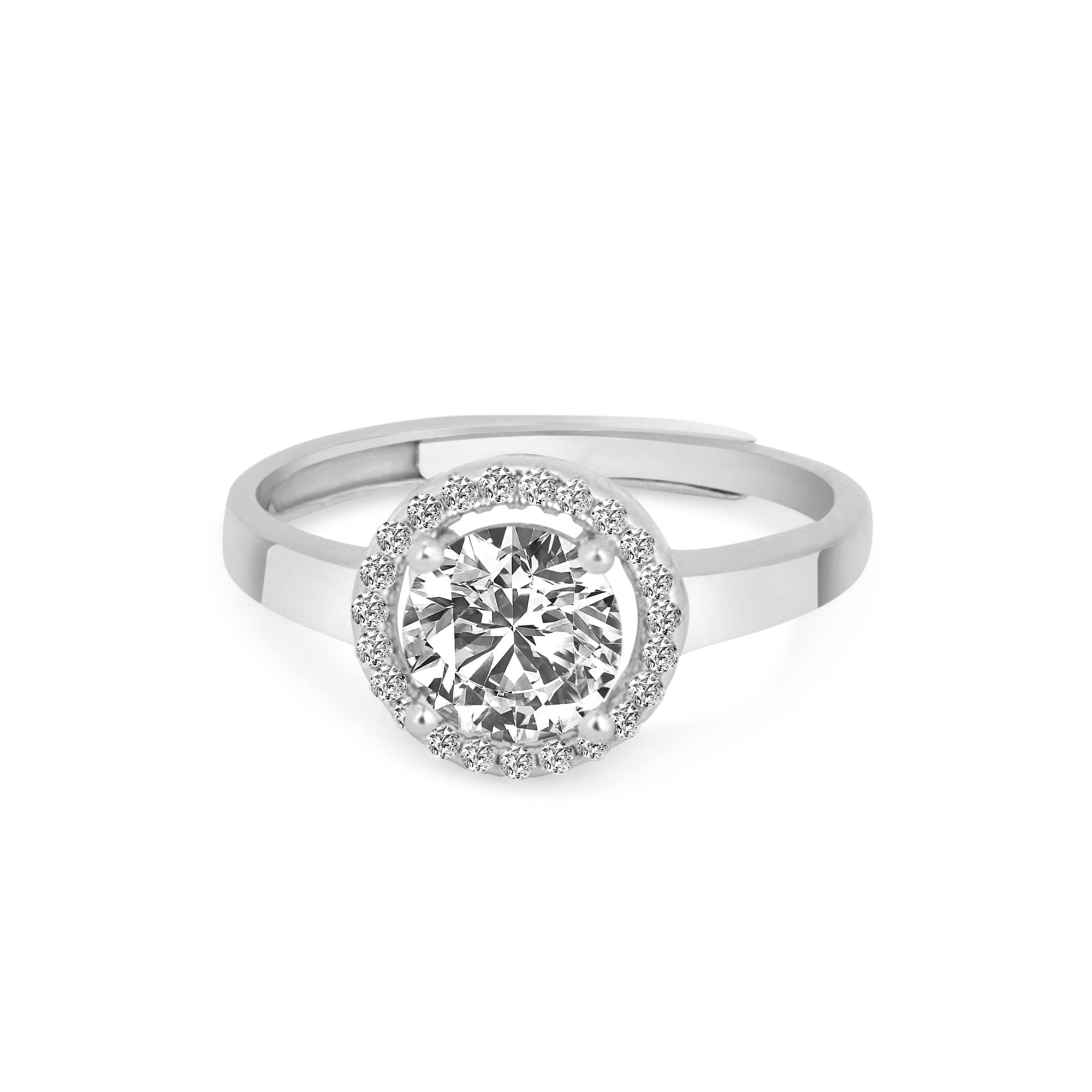 Giva 925 Silver Zircon Sunshine Ring, Adjustable | Gifts For Girlfriend, Gifts For Women And Girls | With Certificate Of Authent