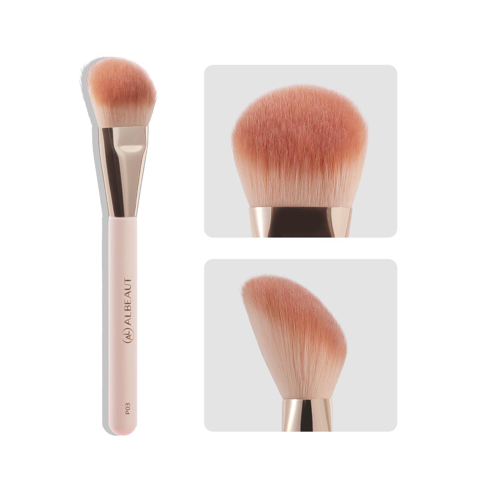 Liquid Blush Brush Angled For Cheek Makeup,Cream Foundation Contour Bronzer Highlight Blending, Angled Face Makeup Tool (Multita