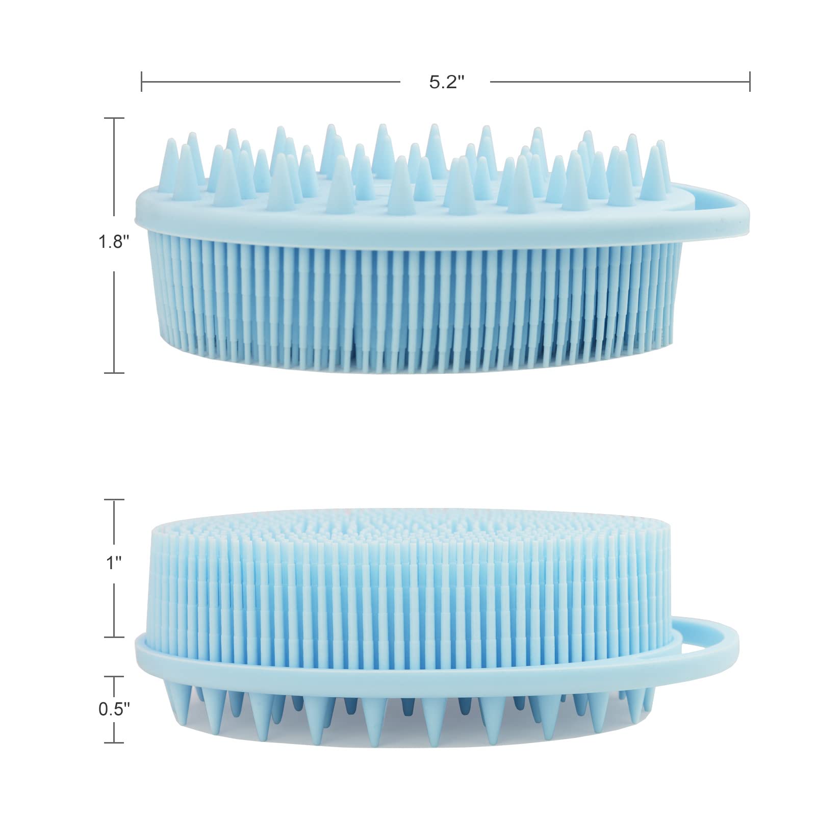Upgrade 2 In 1 Bath And Shampoo Brush, Silicone Body Scrubber For Use In Shower, Exfoliating Body Brush, Premium Silicone Loofah