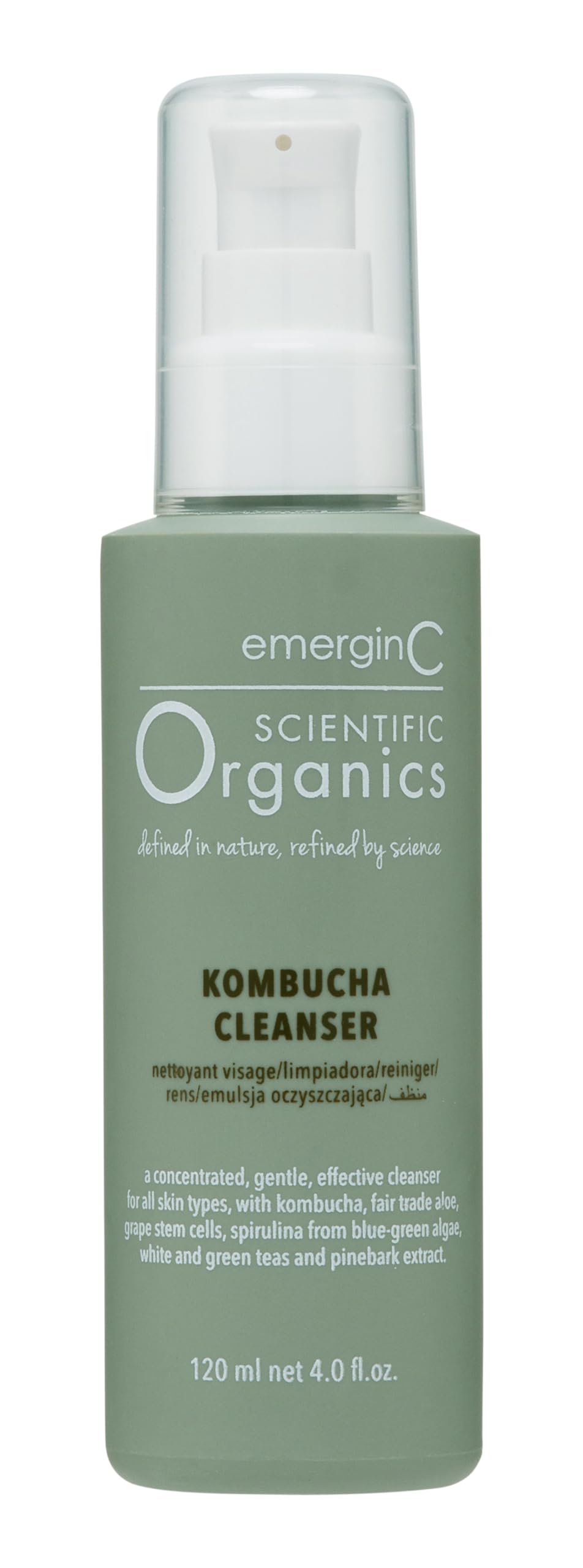 emerginC Scientific Organics Kombucha Cleanser - Nutrient Powerhouse Face Wash with Aloe Vera + Plant Stem Cells to Help Visibly
