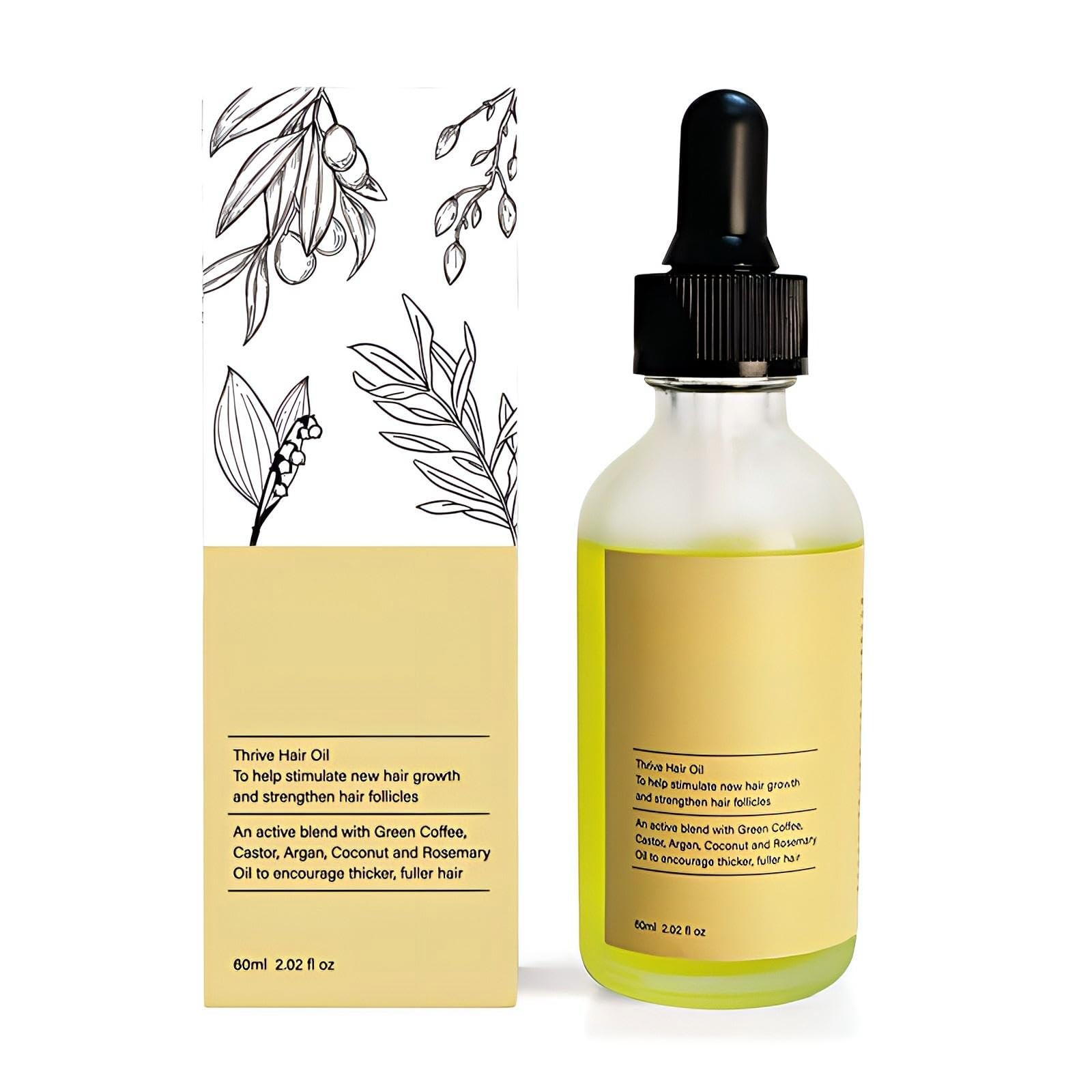 Hair Growth Oil, Rosemary Oil for Hair Growth, with Green Coffee, Castor, Argan, Coconut and Rosemary, Thinning Hairs Density, S