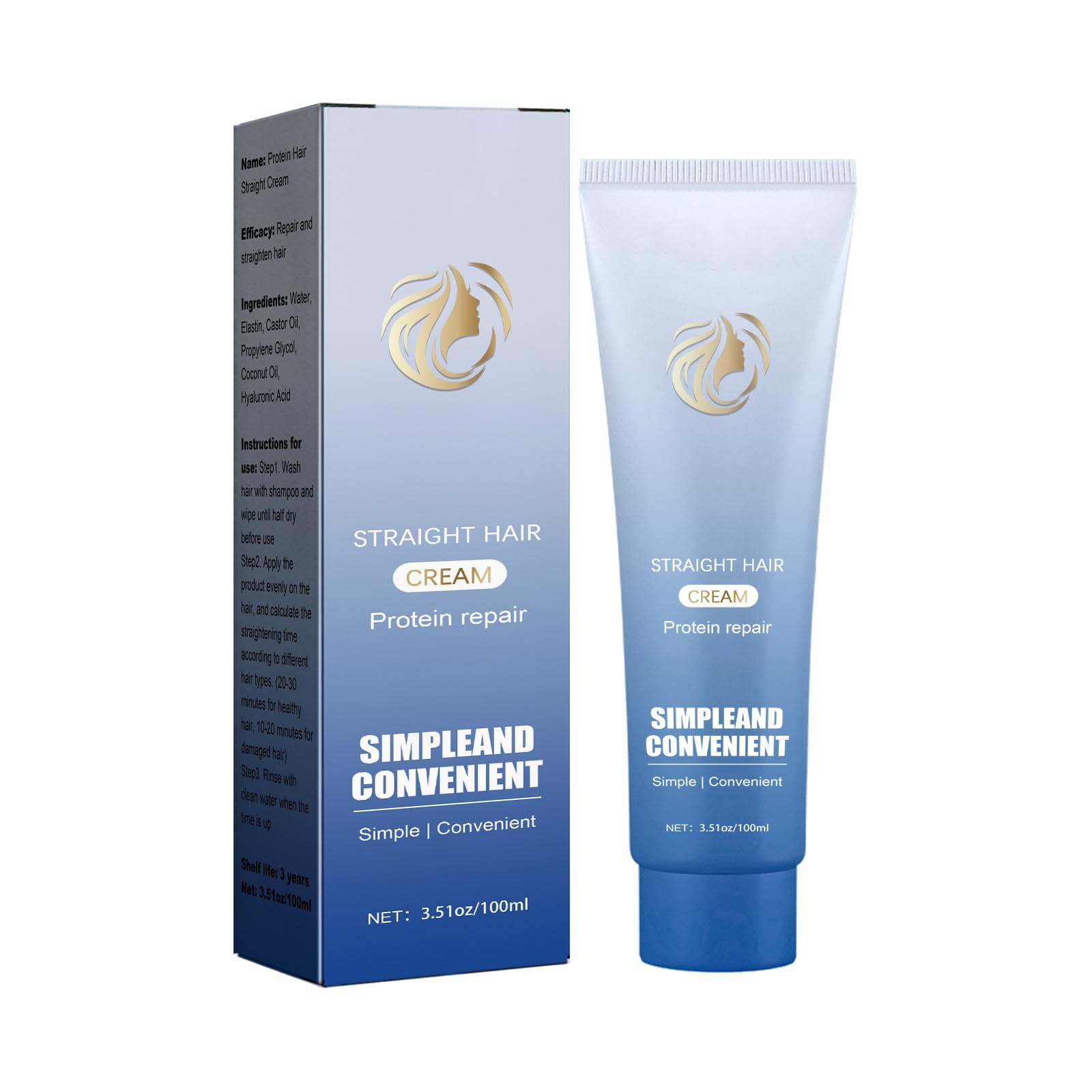 Protein Hair Straight Cream for Repair and Straightening, 100ml