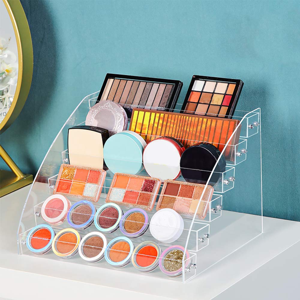 Yebeauty 6 Layers Acrylic Organizer Storage Tray Rack Stand Holder for Cosmetic Eyeglasses Lash Display,2 Pack