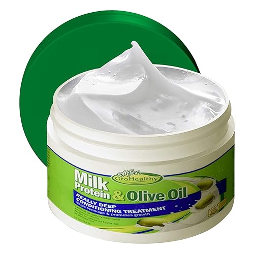 Milk Protein & Olive Oil Hair Deep Conditioning Treatment Hair Mask Strengthens, Repairs, Stops Breakage and Promotes Growth for