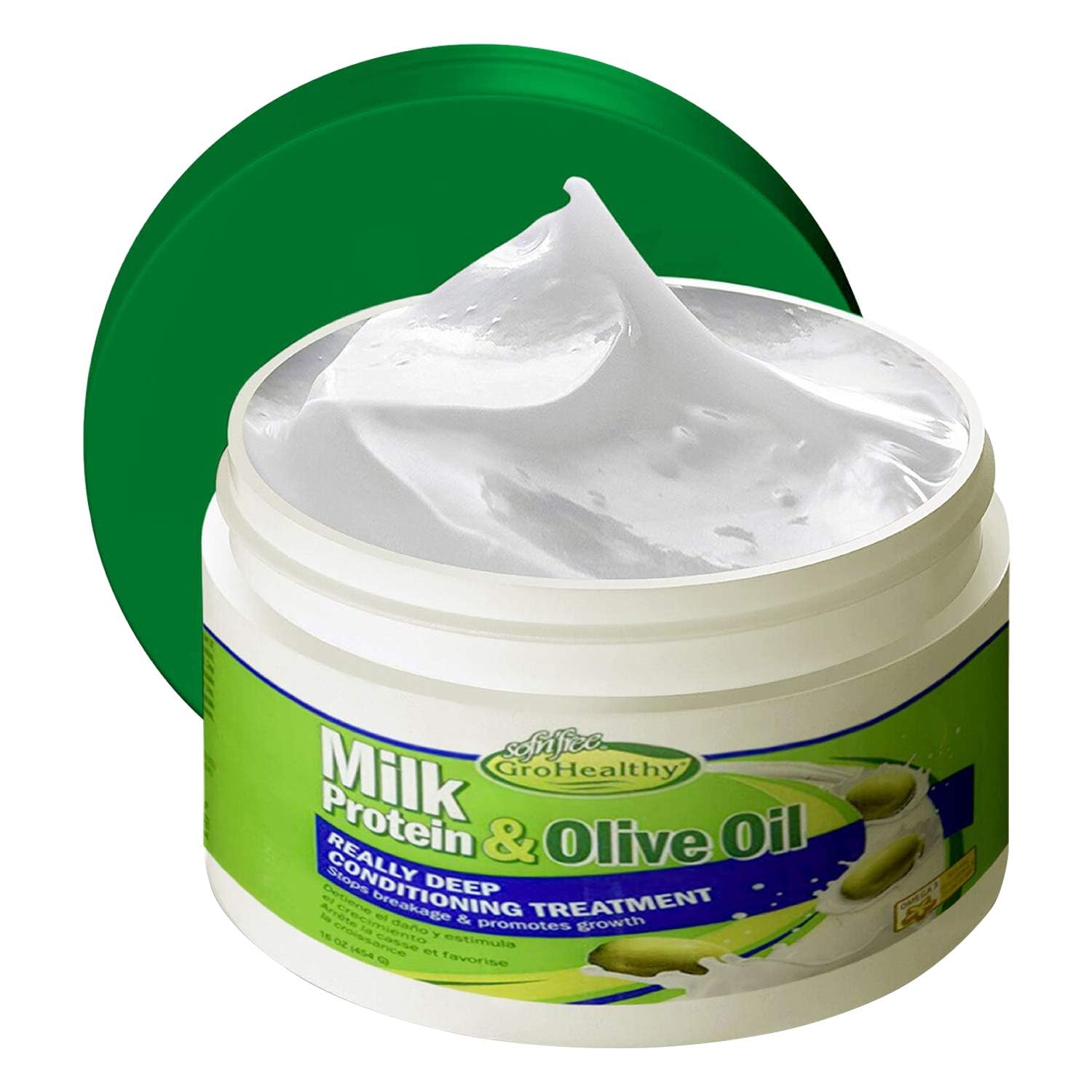 Milk Protein & Olive Oil Hair Deep Conditioning Treatment Hair Mask Strengthens, Repairs, Stops Breakage and Promotes Growth for
