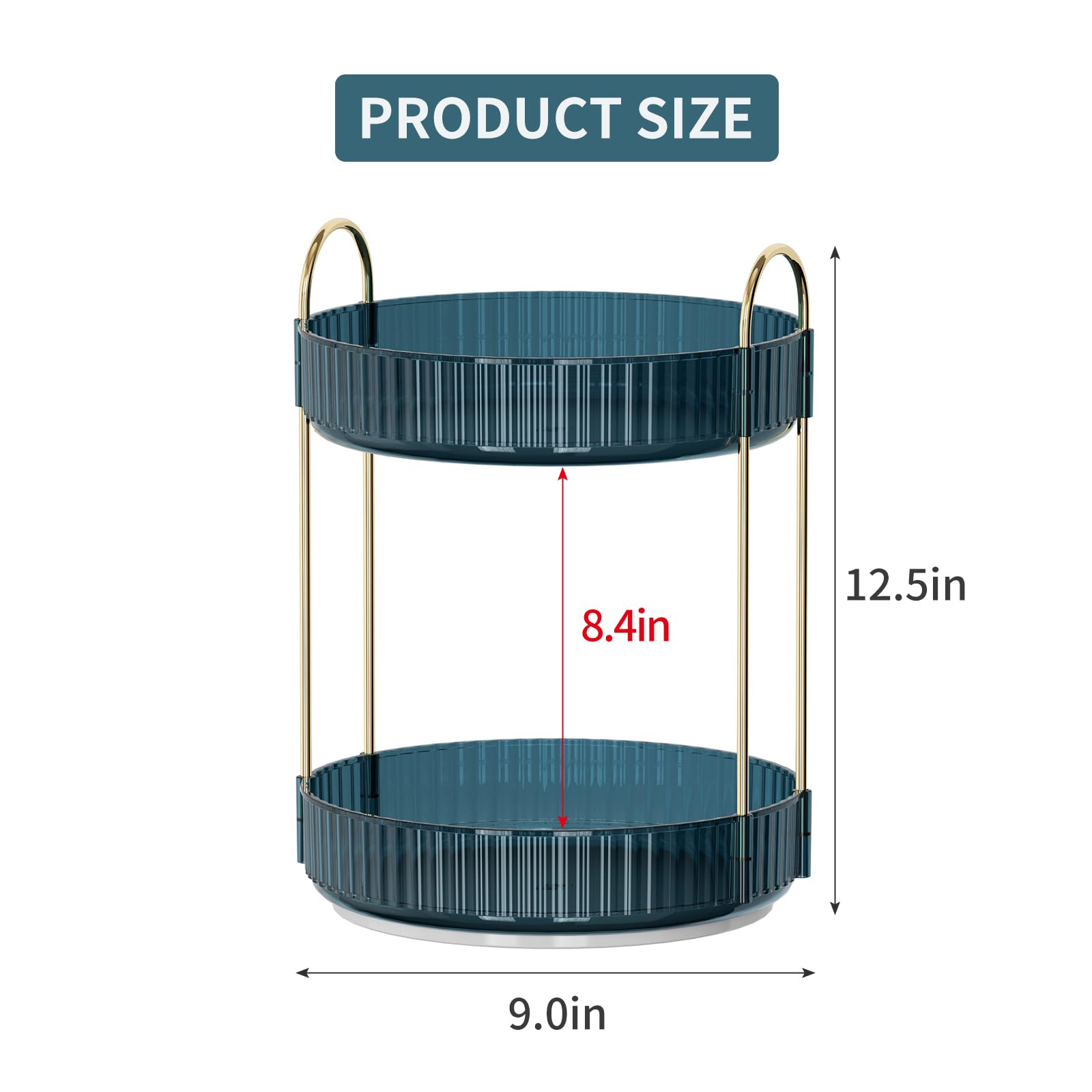 Weidace 360 Rotating Makeup Organizer For Vanity, Bathroom Countertop Organizer Spinning Perfume Organizer, High-Capacity Cosmet