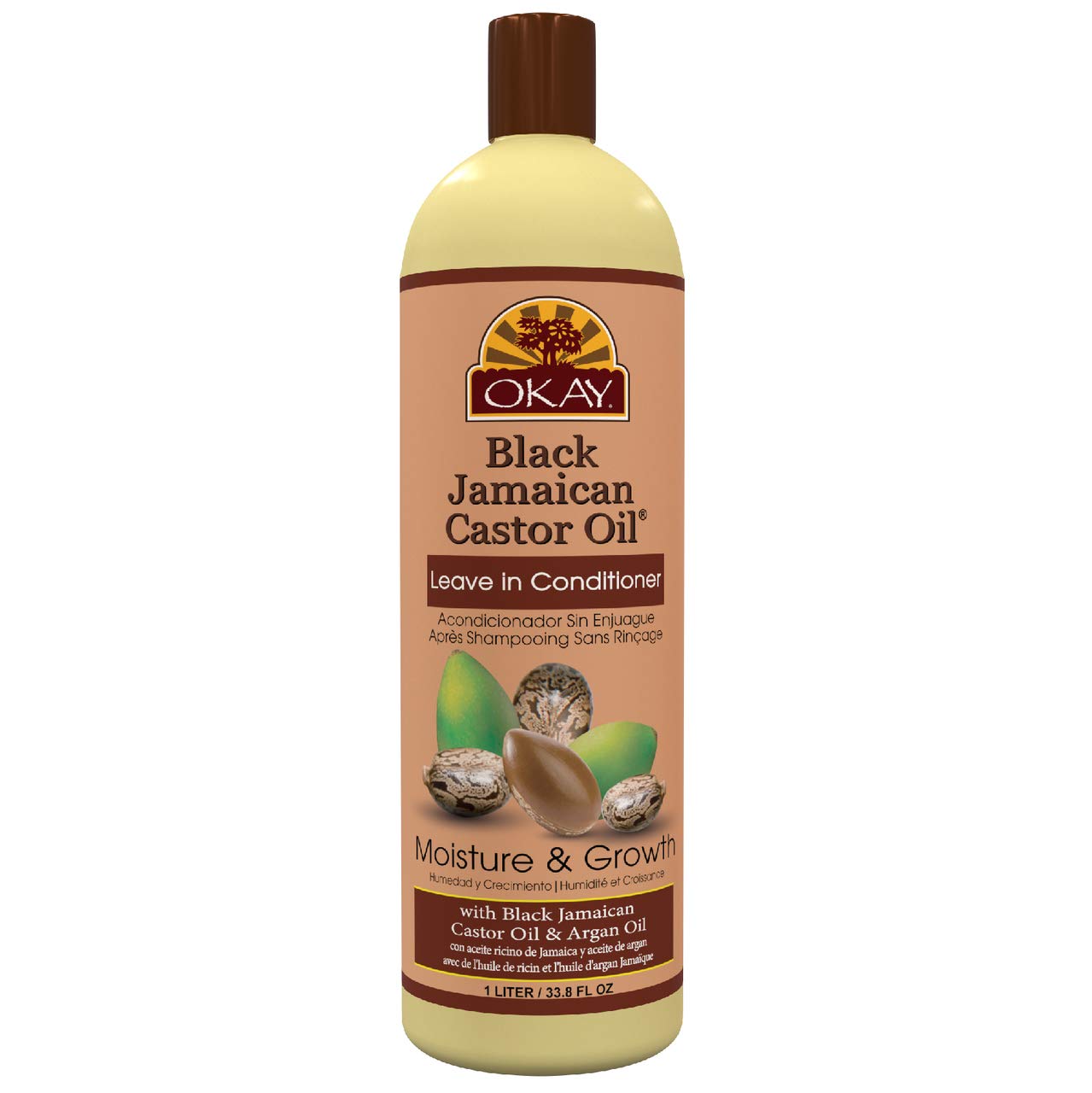OKAY | Black Jamaican Castor Oil | Leave-In Conditioner for All Hair Types| Repair - Moisturize - Grow Healthy Hair | With Argan