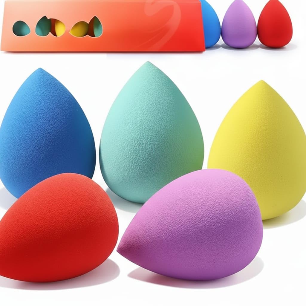 Beauty Blender Sponge Set Of 5  Ultra Soft LatexFree Makeup Sponge For Flawless Foundation Blending, Wet & Dry Makeup Applicat