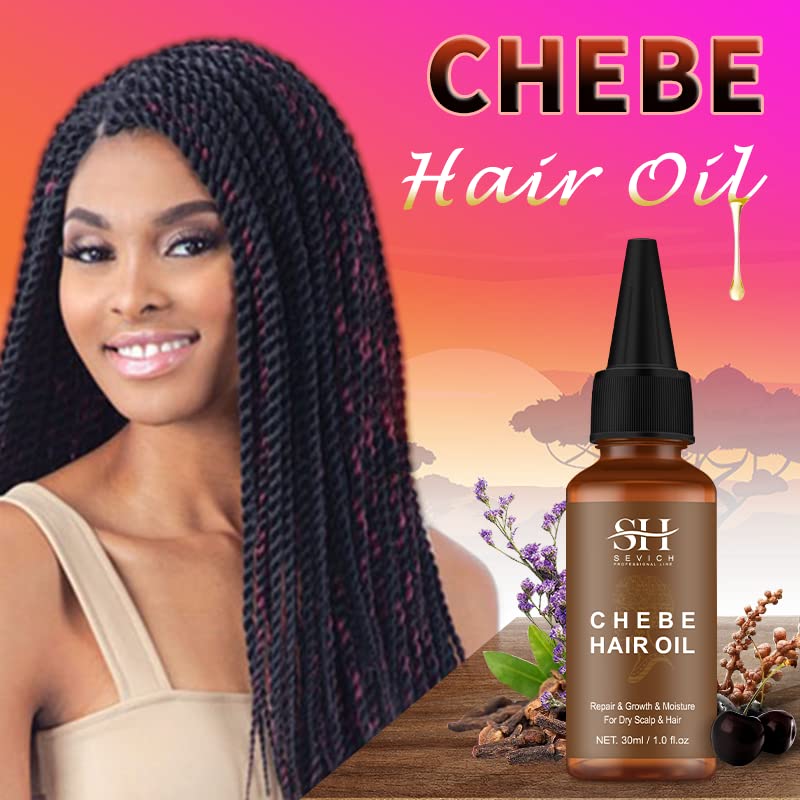 100% Naturals Chebe Hair Oil - Sevich African Chebe Powder Serum, Hair Loss Treatments Repair Damaged Moisture Hair Regrowth Tre