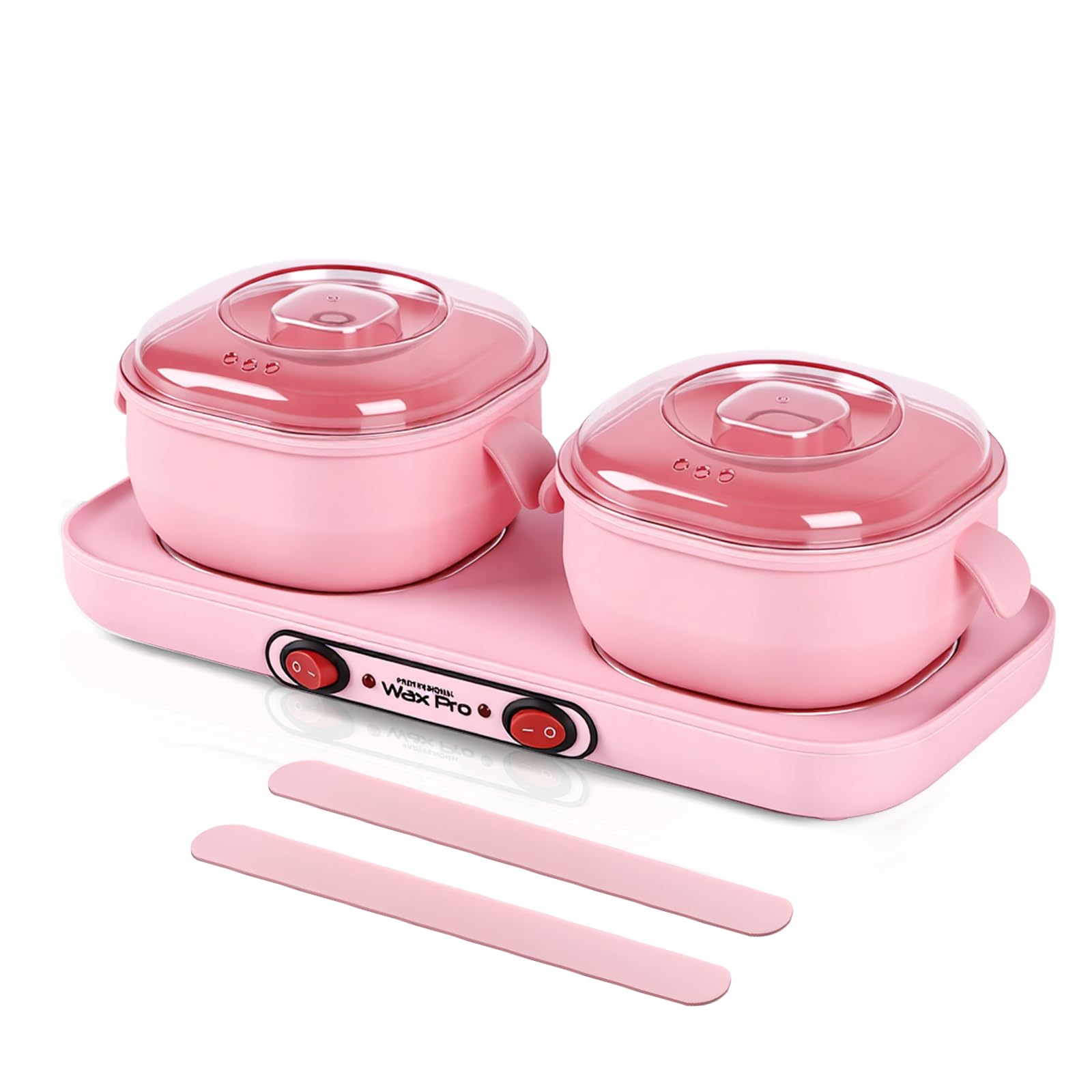 Silicone Wax Warmer for Hair Removal, Yofuly Double Women Waxing Kit with Two Sticks, Home Salon Hot Wax Pot Heater Machine for 