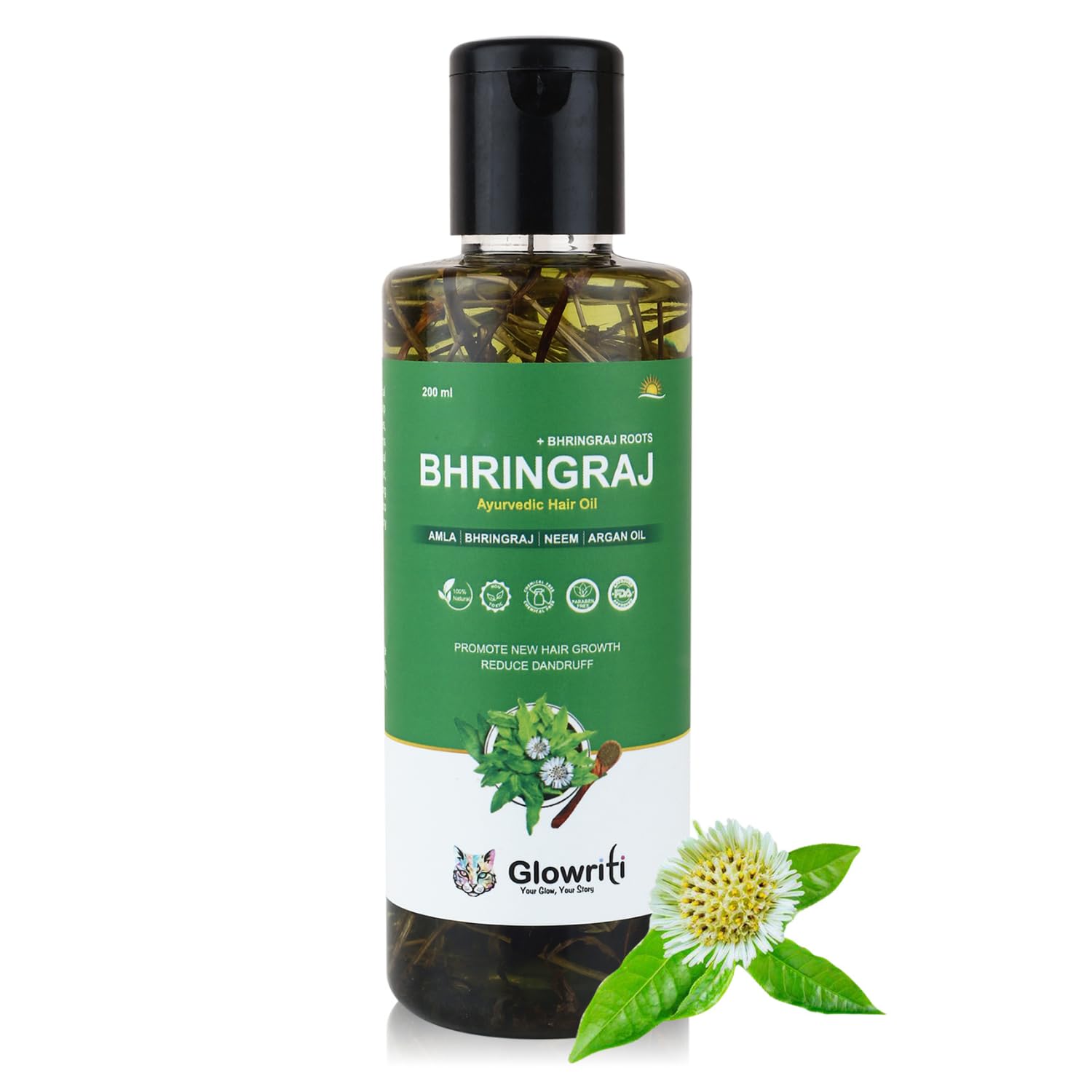 Ayrvedic Natural Maha Bhringraj Hair Oil (200Ml) - For Controlling Hair Fall | Reduce Dandruf | Nourishing Oil For Healthy Hair 
