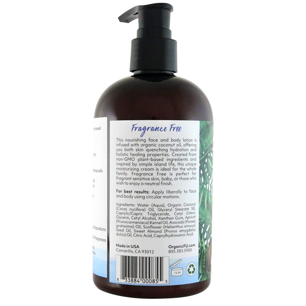 Coco Fiji Face & Body Lotion Infused With Coconut Oil | Lotion for Dry Skin | Moisturizer Face Cream & Massage Lotion for Women