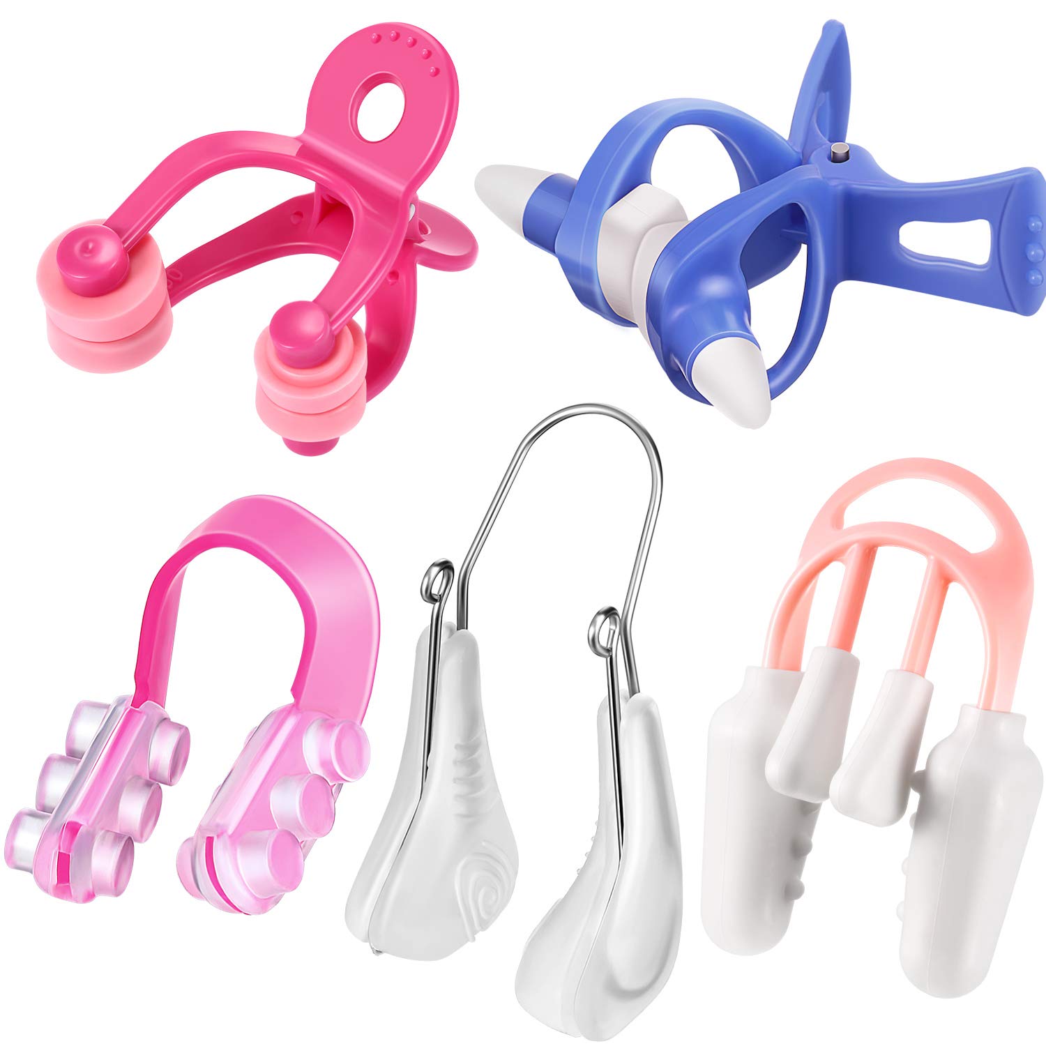 Frienda 5 Pieces Nose Clip Nose Up Lifting Clips Nose Lifters Beauty Clips Silicone Nose Bridge Slimming Clips Nose Massagers To