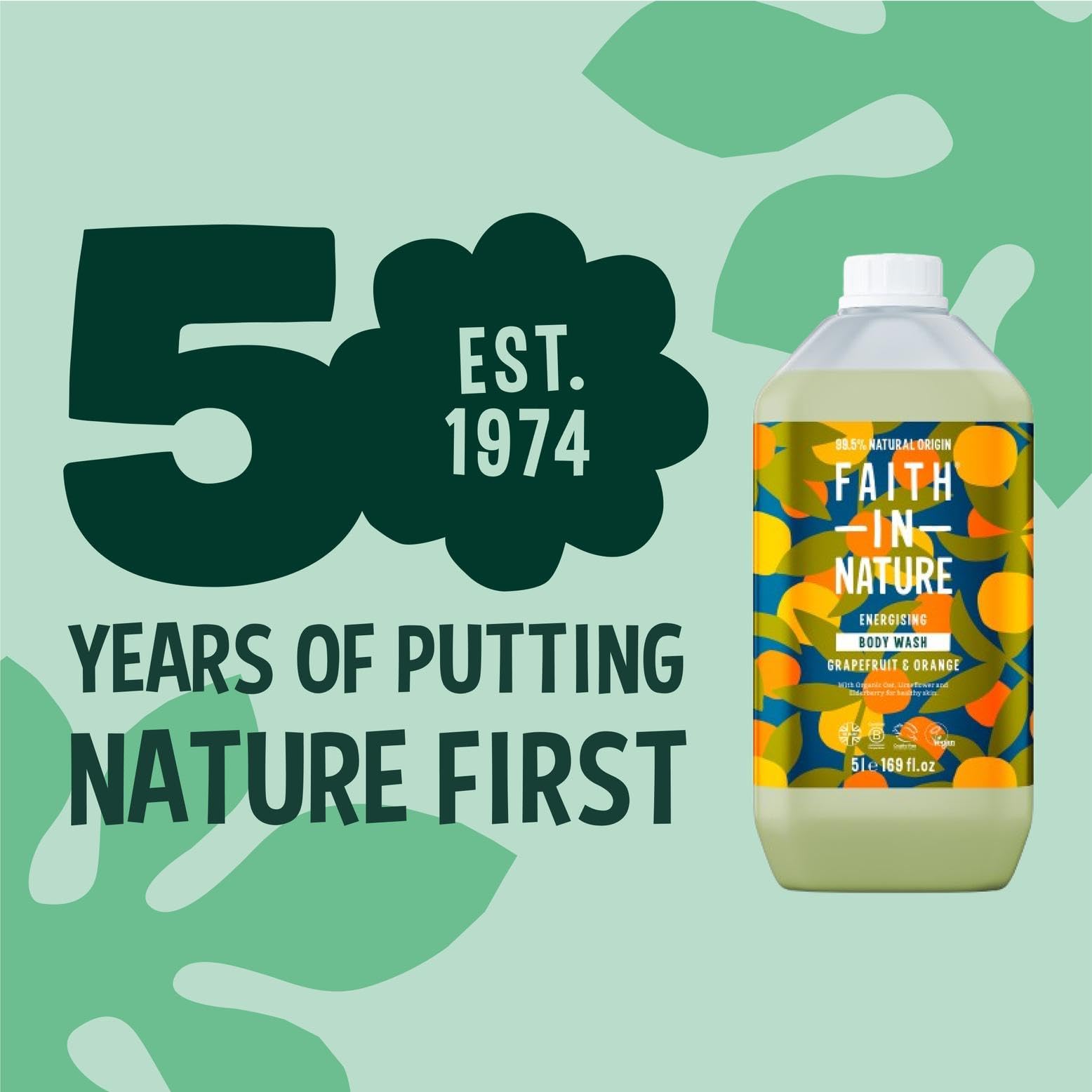 Faith In Nature Grapefruit and Orange Body Wash 5litre Bottle