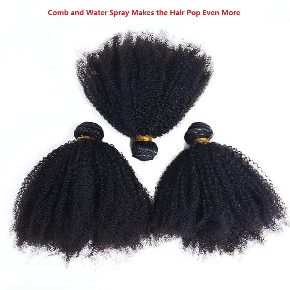 Mongolian Afro Kinky Curly Human Hair Bundles 10/12/14 Inch 4B 4C Afro Kinkys Bulk Human Hair Bundle For Black Women 100% Unproc