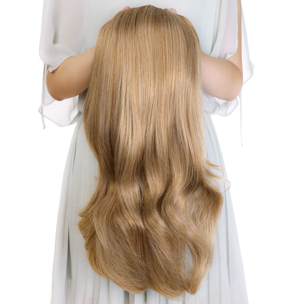 24'' Long Wavy Clip in Half Head Tied Wig Premium Japanese Synthetic Kanekalon fibers Hair Extensions For Women 210g 2#