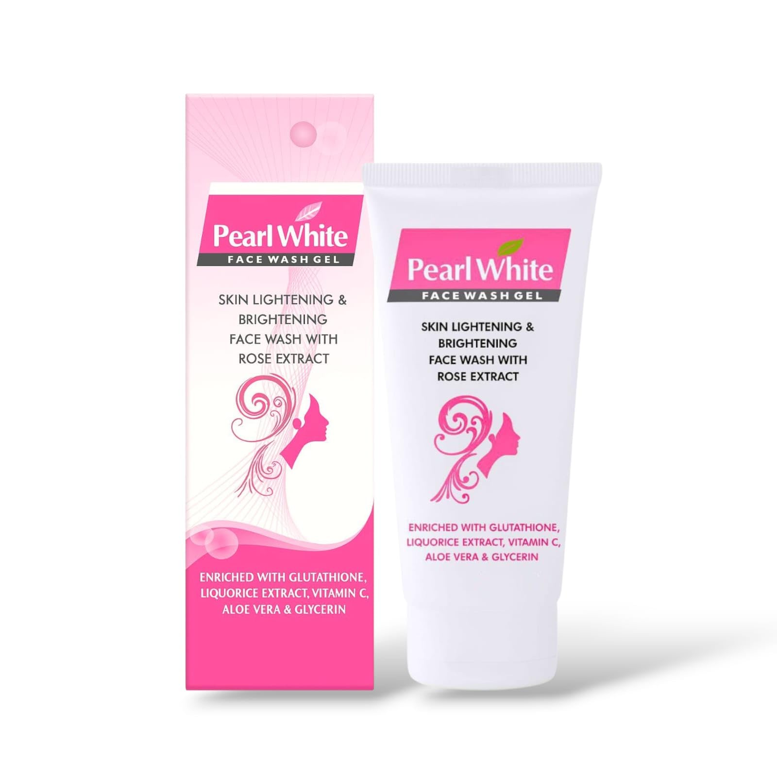 Pearl White Face Wash Gel  Skin Lightening & Brightening With Rose Extract  Pack Of 2 (60G Each