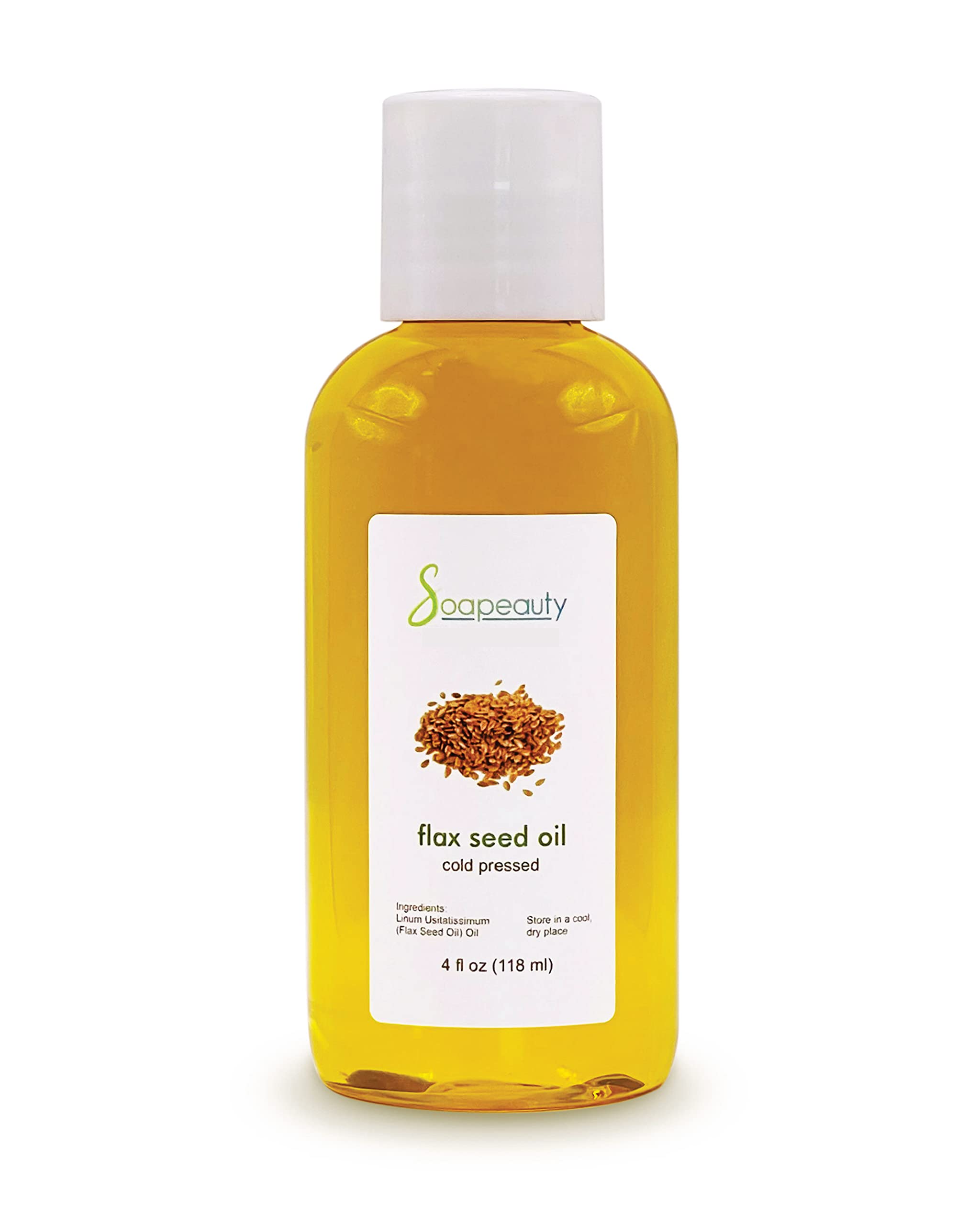 Soapeauty Flax Seed Oil Unrefined Cold Pressed 100% Pure and Natural | for Skin, Hair and DIY Recipes | Source of Omega-3 & ALA 