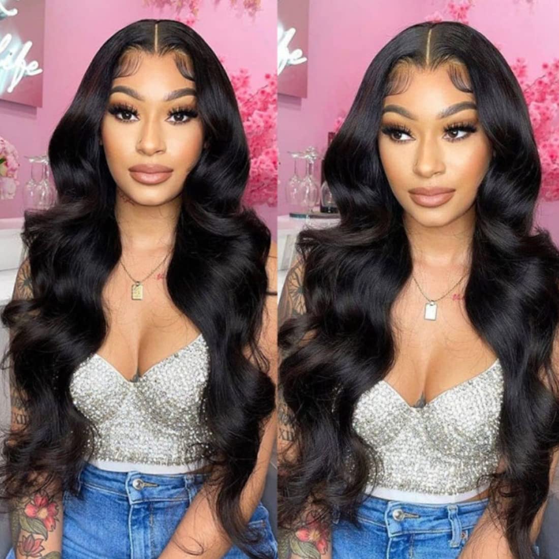 Beauty Forever Small Cap V Part Wig Body Wave Human Hair No Leave Out No Glue No Gel Upgraded U Part Wigs For Women, 10A Grade W