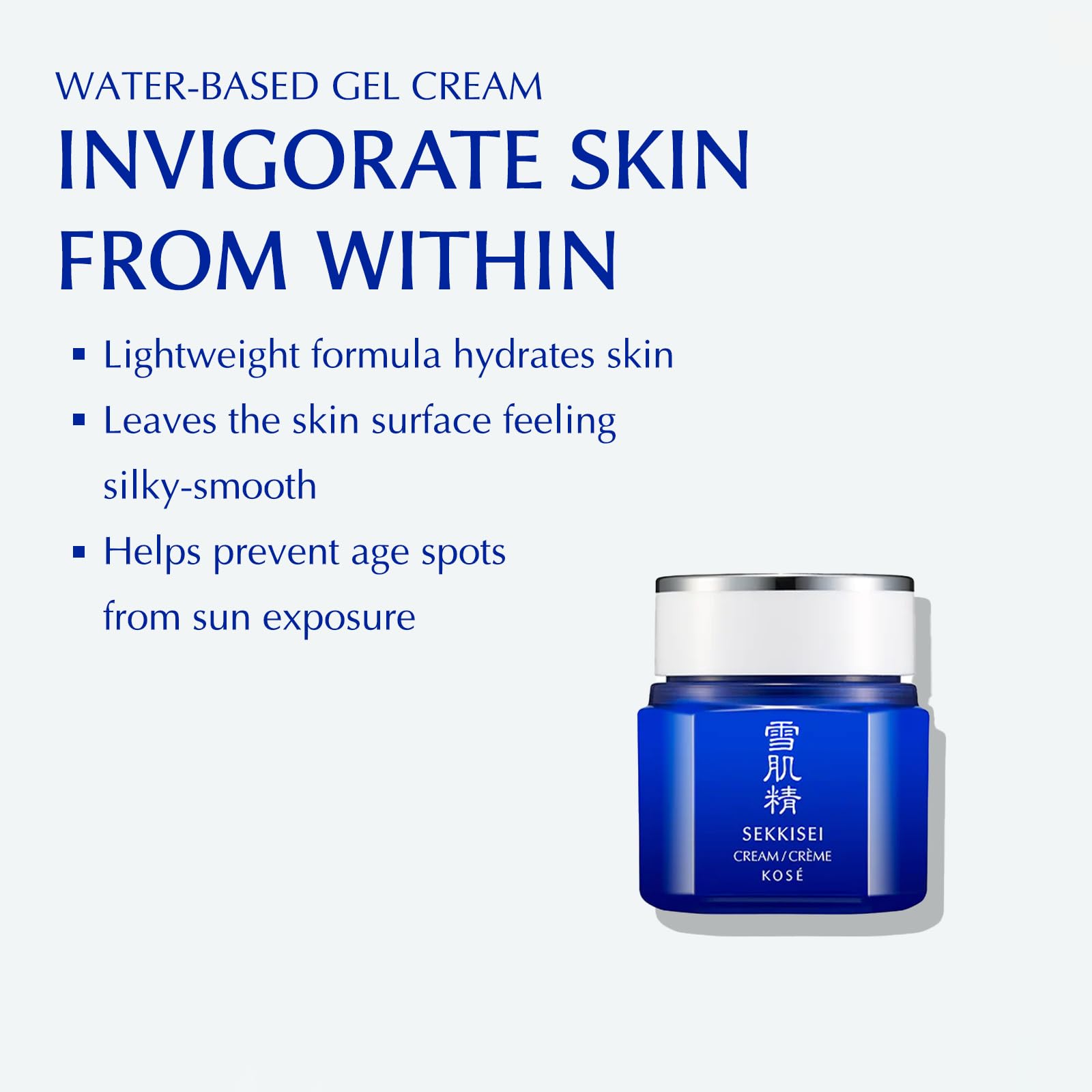 SEKKISEI Cream, Lightweight Water-Based Hydrating Gel Cream, 1.4 Ounce