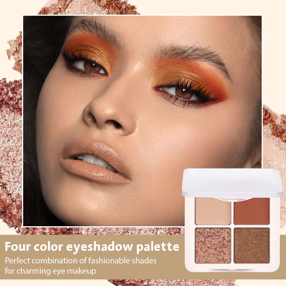 Eyeshadow Quads, Blendable Matte, Metallic And Shimmer Finishes, Velvety Pigmented Creamy Formula, Four Way Quad Eye Shadow Pale