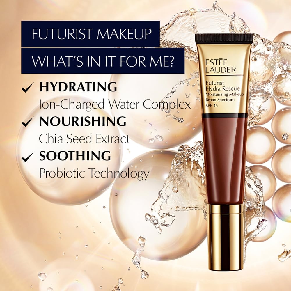 Est  E Lauder Futurist Hydra Rescue Moisturizing Foundation Spf 45 3W2 Cashew