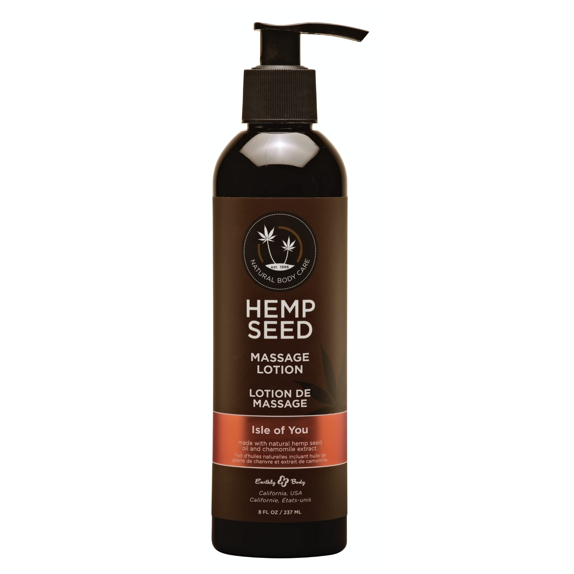 Hemp Seed Massage Lotion, Isle of You - 8 oz - Glides Easily on Skin, Absorbs Slowly & Deeply, Moisturizes, Leaves Skin Silky So