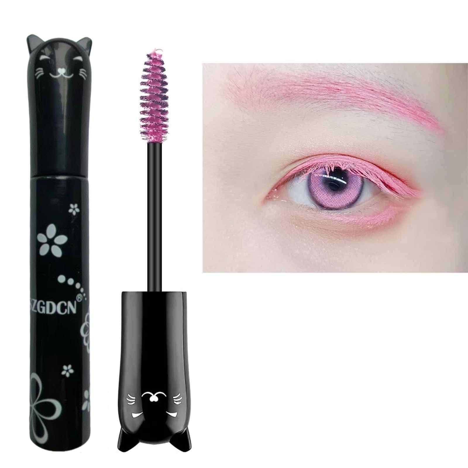 Lgszgdcn Pink Mascara Colored Mascara Eyes Makeup Best Waterproof Fast Dry Eyelashes Curling Lengthening Eye Lashes Party Stage