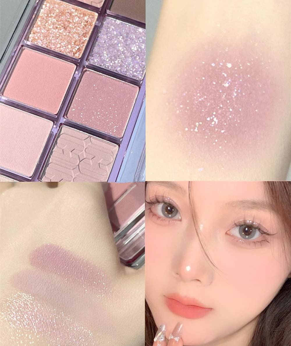 Go Ho 10 Colors Eyeshadow Palette,Matte&Glitter Eyeshadow Makeup,High Pigmented Shades,Naturing-Looking, High Pigment Waterproof