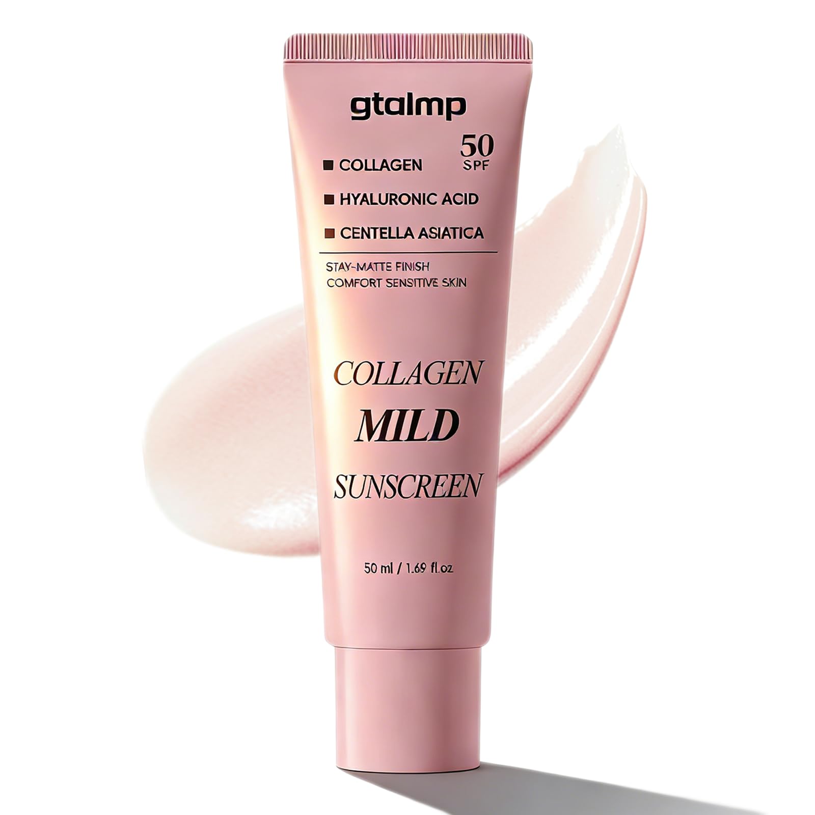 gtalmp Collagen Sunscreen for Face SPF 50 - No Cast & Hydrating Daily Sunscreen, Lightweight Non-Sticky Formula for Healthy-Look