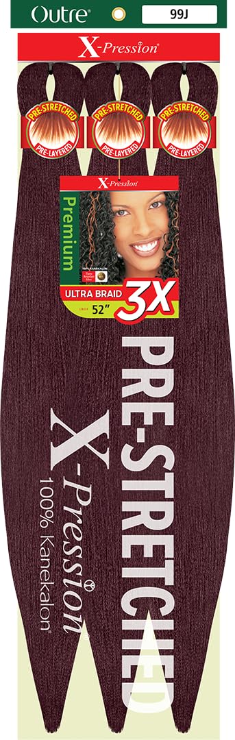 [5 Pack Deal] Outre X-Pression Braid-Pre Stretched Braid 52'' 3X 5 Packs (99J)