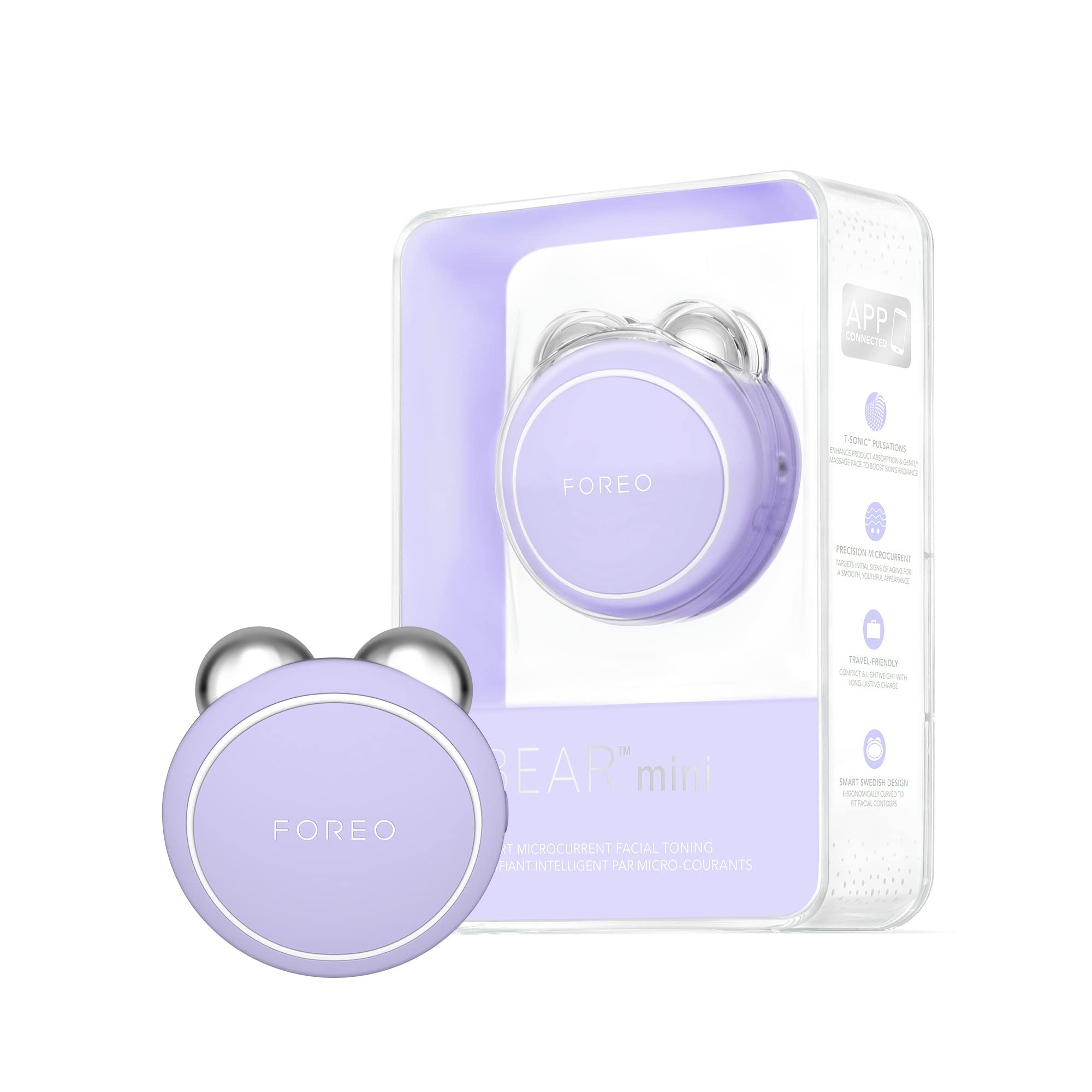 FOREO BEAR Mini Microcurrent Facial Device Face Sculpting Tool Instant Face Lift Firm & contour Reduce Double chin NonInvasive 