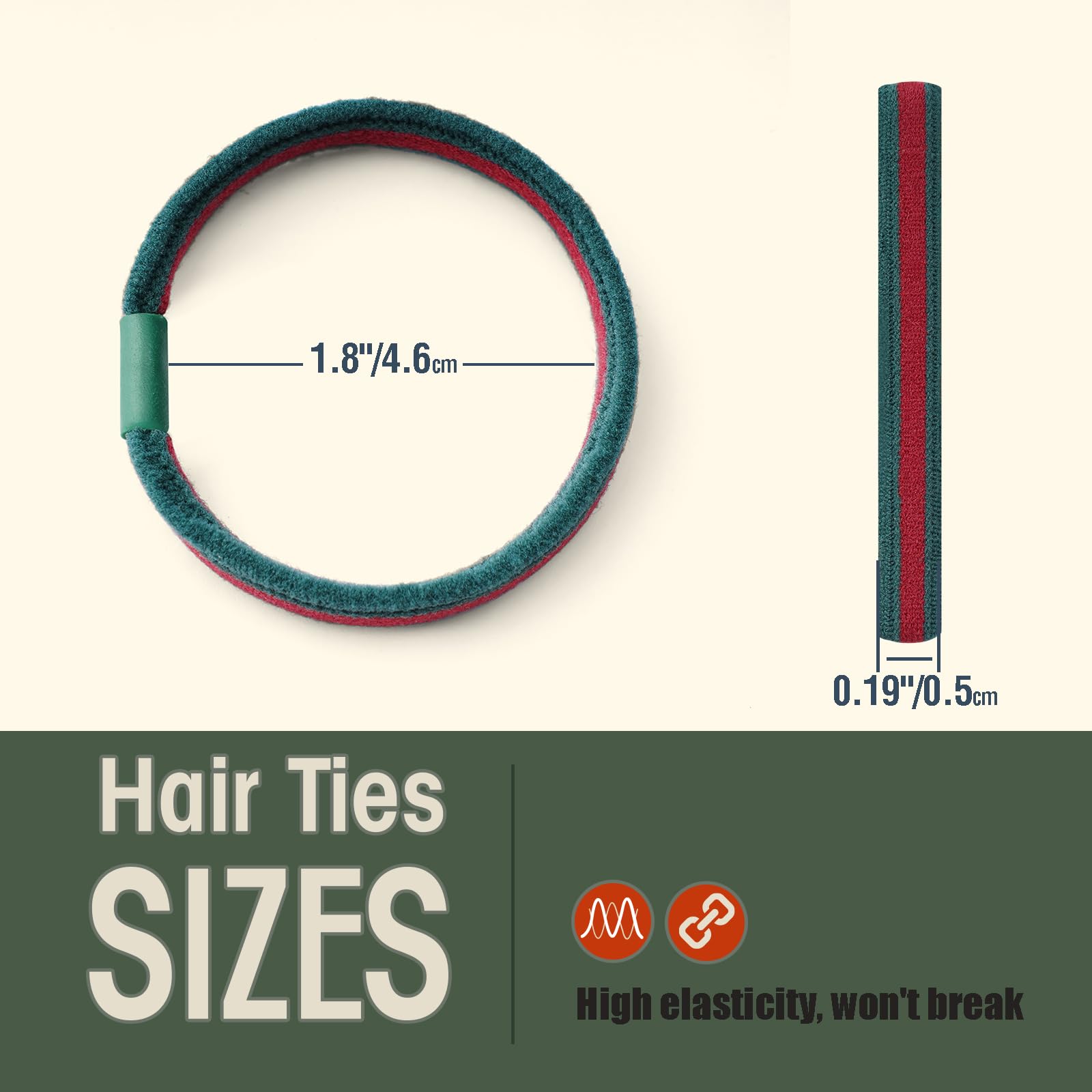 EasYoung Braided Mens Hair Ties For Men, For Buns Curly Thick Dense Hair Elastic Hair Ties For Guys, No damage No Crease Breakag