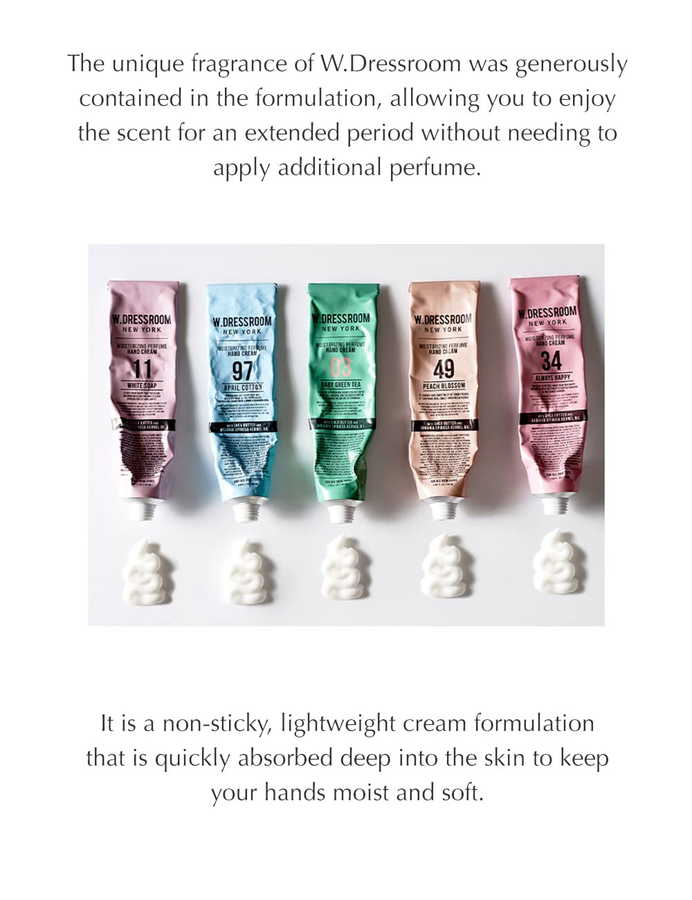 W.Dressroom No.97 April Cotton Moisturizing Hand Cream For Dry Hands, Non-Greasy Korean Hand Lotion & Hand Care For Women With H