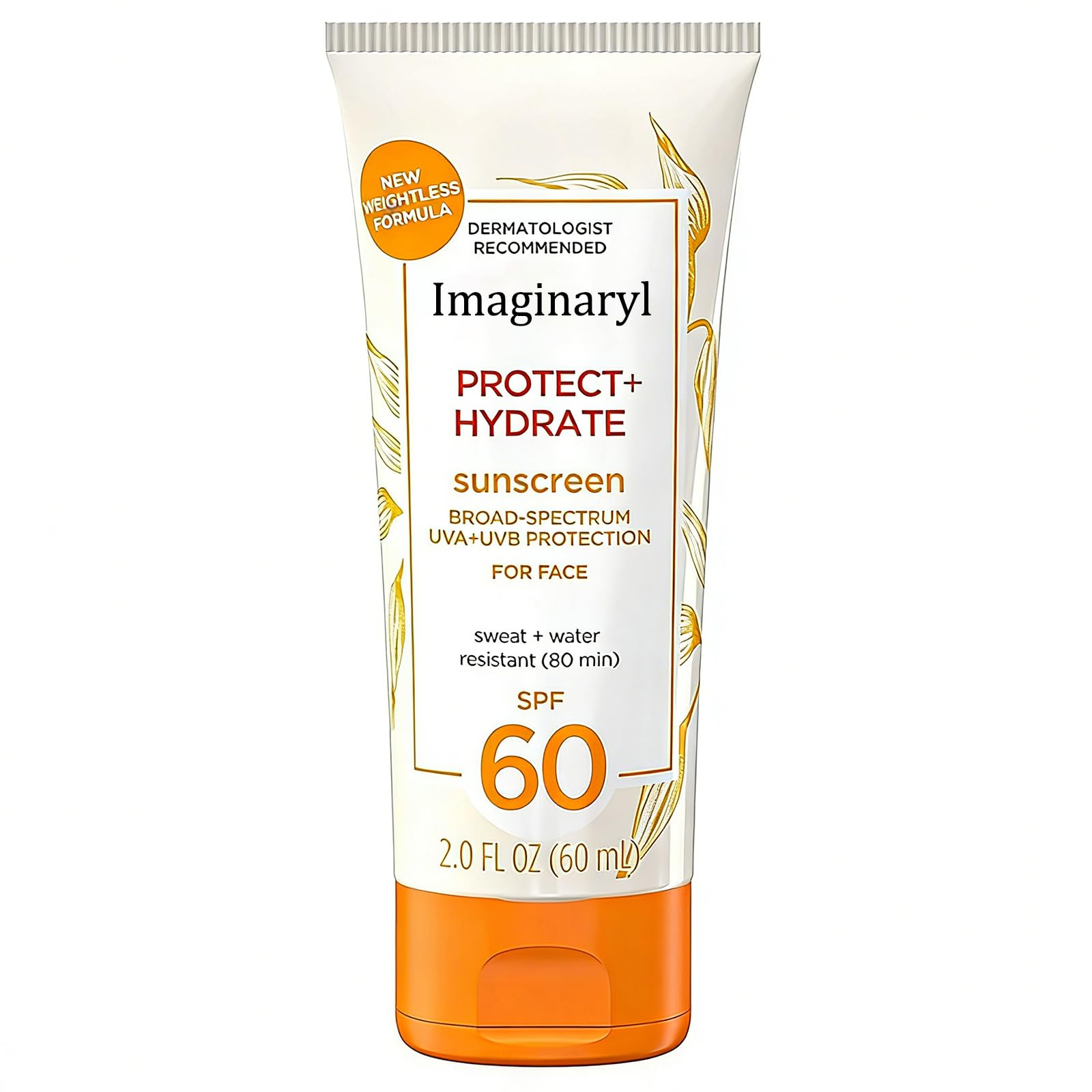 Imaginaryl Moisturizing Body Sunscreen Lotion for Face & Body with Broad Spectrum SPF 60 and Prebiotic Oat, Weightless & Refresh