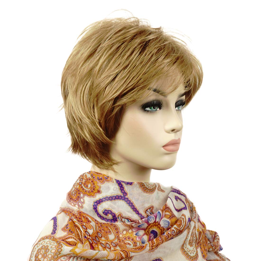 Lydell Short Layered Shaggy Full Synthetic Wigs (Light Stawberry Blonde)